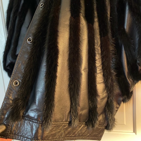 Mink and Leather Jacket - Picture 5 of 15